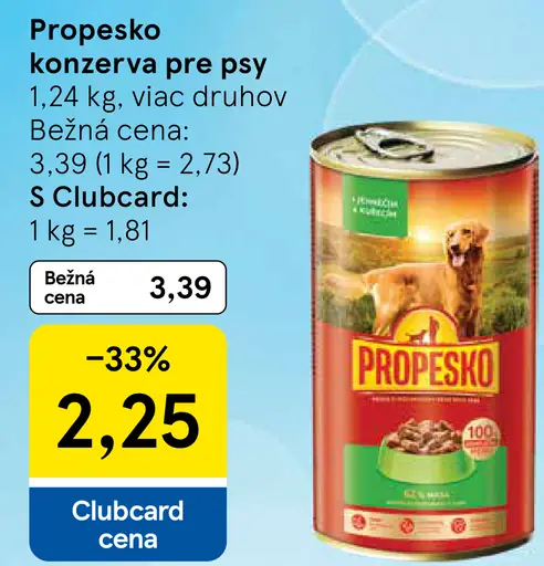 Propesko konzerva pre psy
