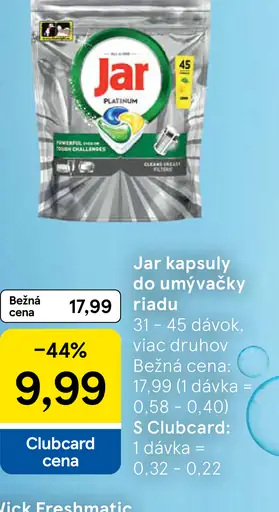 Jar Platinum kapsuly do umývačky riadu