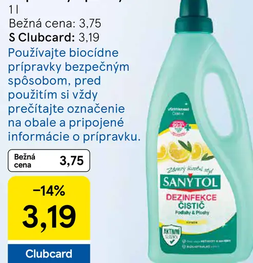 Sanytol dezinfekčný čistiaci prostriedok na podlahy a plochy