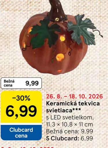 Macková tekvica svietiaca s LED svetielkami