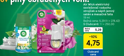 Air Wick elektrický osviežovač vzduchu s náplňou Jemný satén a mesačná ľalia