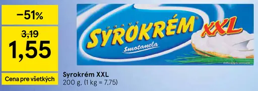 Syrokrém XXL smotanový syr na natieranie