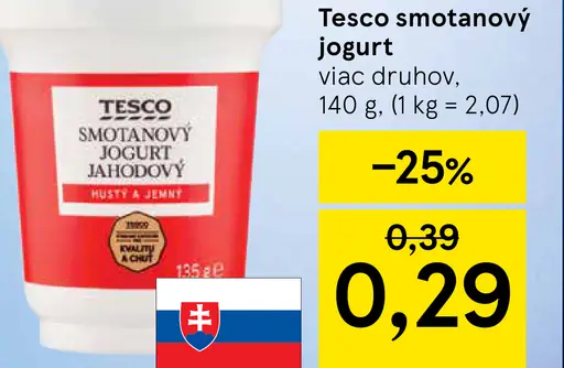 Tesco jogurt smotanový biely