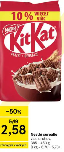 Nestlé cereálie rôzne druhy