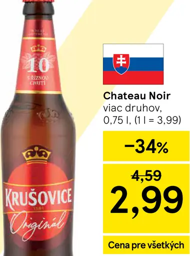 Krušovice 10° pivo vo fľaši