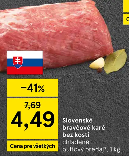 Slovenské bravčové karé bez kosti