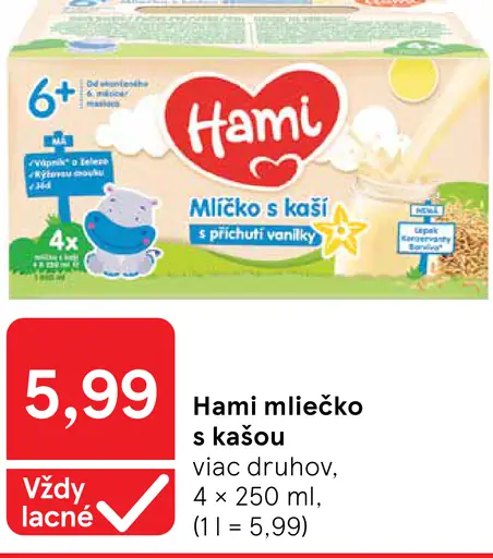 Hami mliečko s kašou