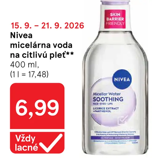 Nivea micelárna voda na citlivú pleť