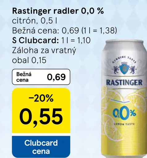 Rastinger radler 0,0 % citrón