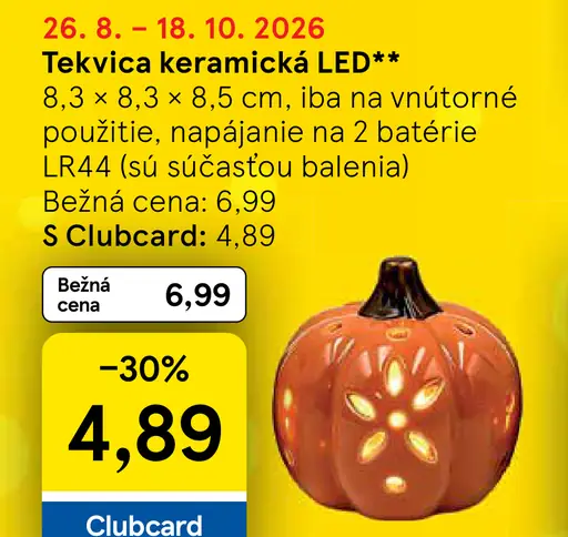 Tekvica keramická LED