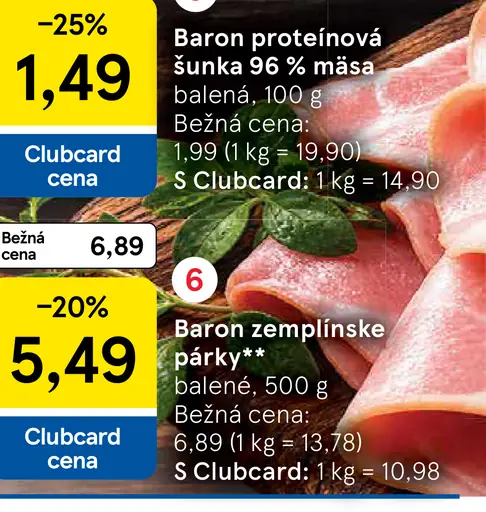 Baron proteínová bravčová šunka, 96 % mäsa