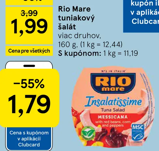 Rio Mare Insalatissime tuniakový šalát – cena s kupónom Clubcard