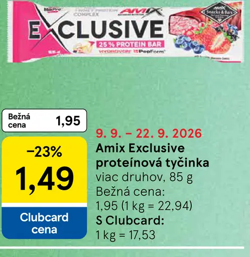 Amix Exclusive proteínová tyčinka viac druhov