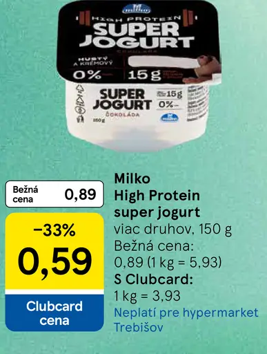 Milko Super jogurt High Protein biely
