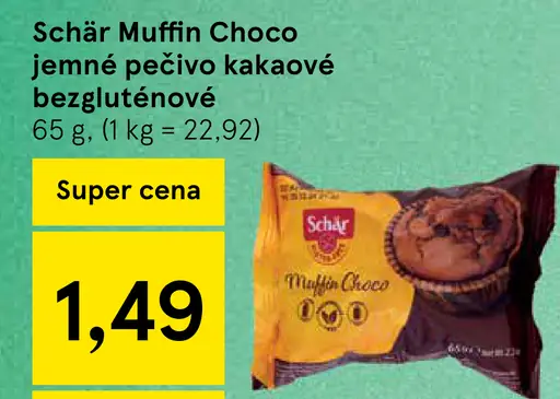 Schär Muffin Choco jemné pečivo kakaové bezgluténové