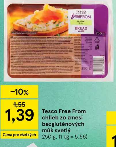 Tesco Free From chlieb zo zmesi bezgluténových múk svetlý