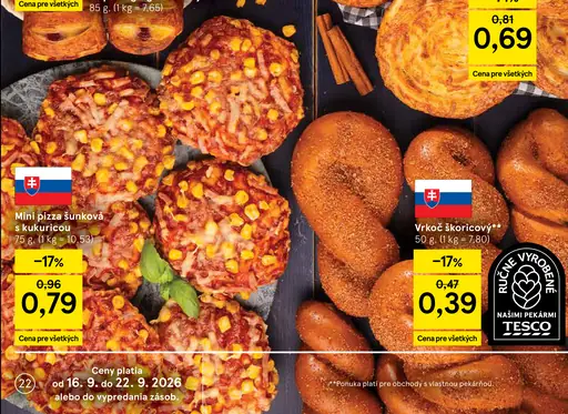 Mini pizza šunková s kukuricou pečivo