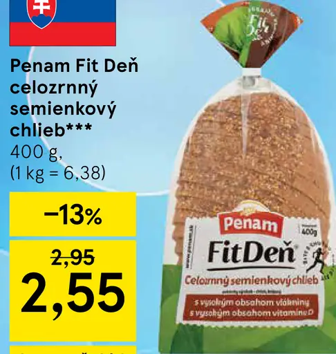 Penam Fit Deň Celozrnný semienkový chlieb