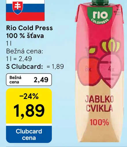 Rio Cold Press 100 % jablko cvikla šťava