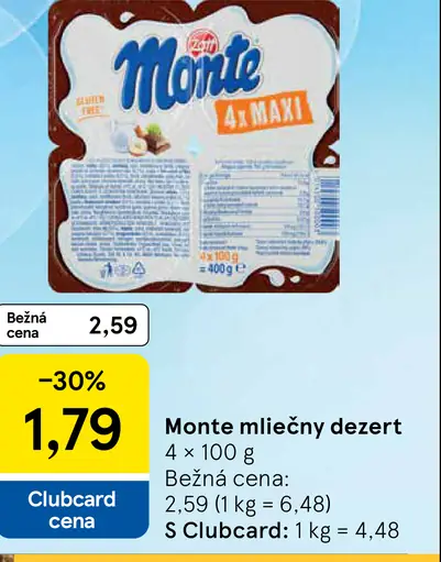 Monte mliečny dezert