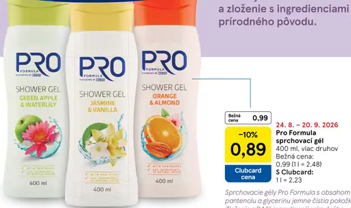 Pro Formula sprchovací gél Green Apple & Waterlily