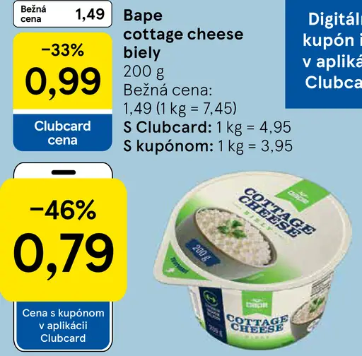 Bape cottage cheese biely