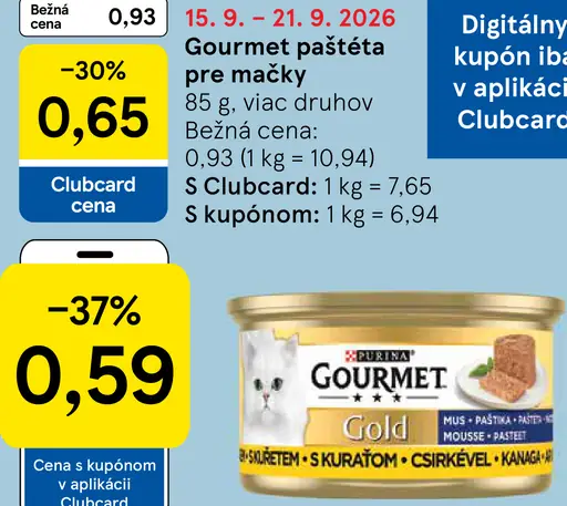 Purina Gourmet Gold paštéta pre mačky, viac druhov