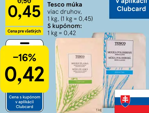 Tesco múka viac druhov