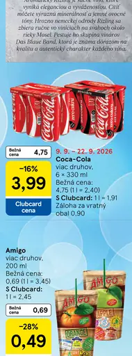 Coca-Cola sýtený nápoj