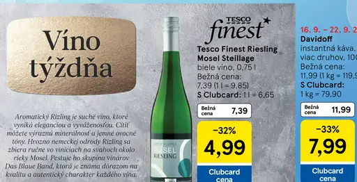 Tesco Finest Riesling Mosel Steillage biele víno