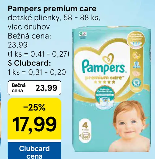 Pampers premium care detské plienky