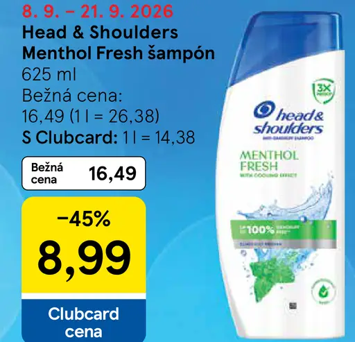 Head & Shoulders šampón na vlasy Menthol Fresh