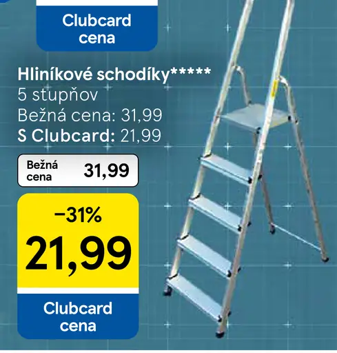 Hliníkové schodíky 5 stupňov