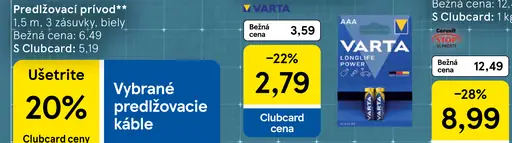 Varta Longlife batérie AA alebo AAA