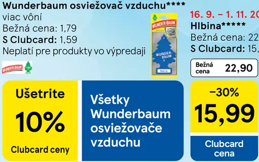 Wunderbaum osviežovač vzduchu, viac vôní