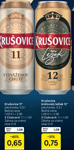 Krušovice 11° s vyváženou chuťou plechovka