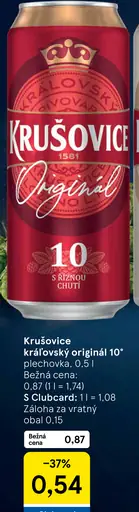 Krušovice kráľovský originál 10° plechovka