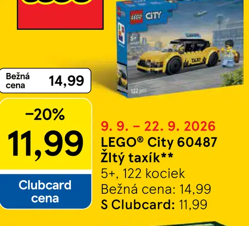 LEGO City 60487 Žltý taxík