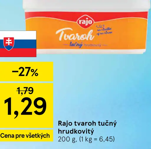 Rajo Tvaroh tučný hrudkovitý