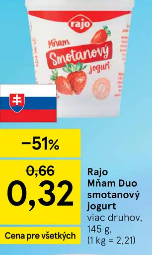 Rajo Mňam Duo smotanový jogurt