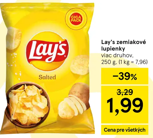 Lay's zemiakové solené lupienky