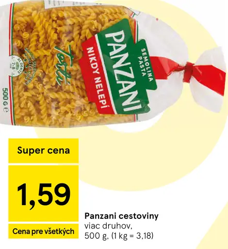Panzani cestoviny bezvaječné