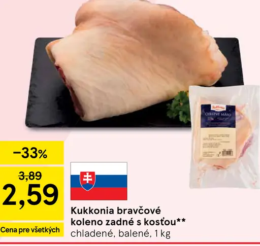 Kukkonia bravčové koleno zadné s kosťou