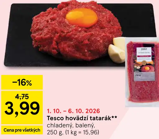 Tesco hovädzí tatarák