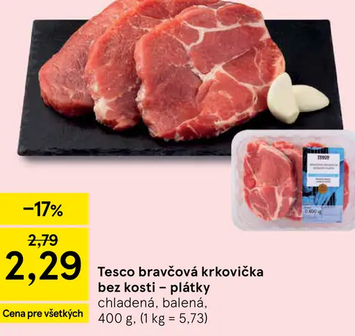 Tesco bravčová krkovička bez kosti