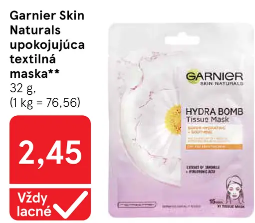 Garnier Skin Naturals textilná maska 1 ks