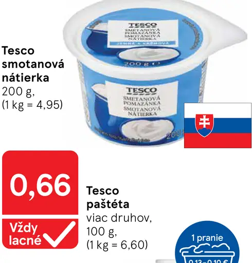 Tesco smotanová nátierka