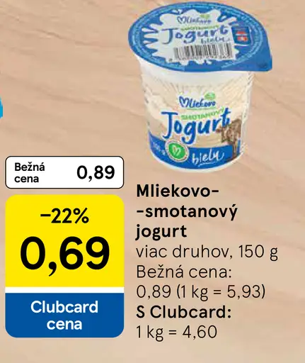 Mliečny-smotanový jogurt, viac druhov