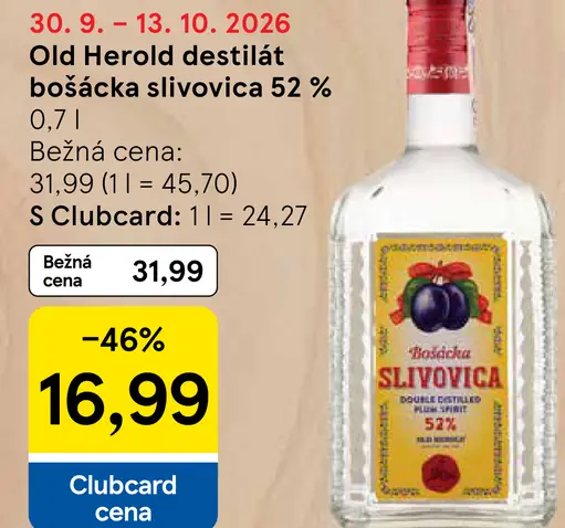 Old Herold destilát bošácka slivovica 52 %