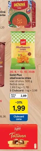 Gold Plus obalovacia zmes, viac druhov
